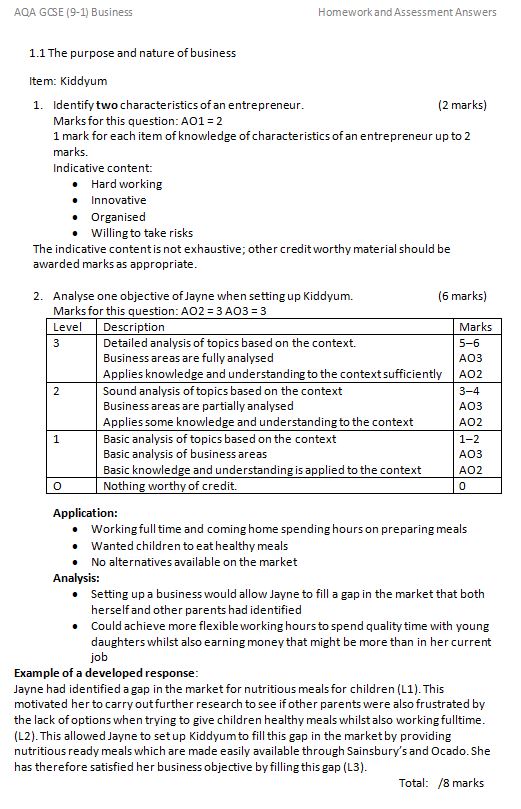 Homework assessment worksheet image